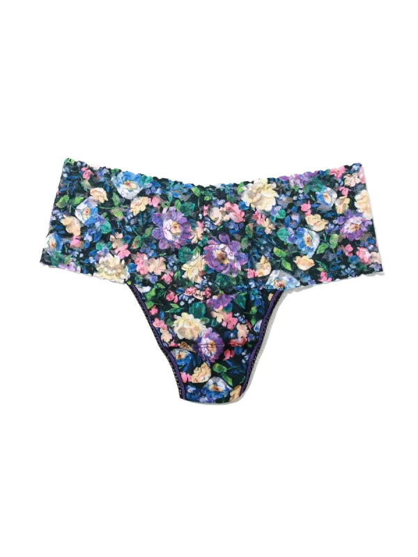 Plus Size Printed Retro Lace Thong Dream Garden Sale sold by Hanky Panky