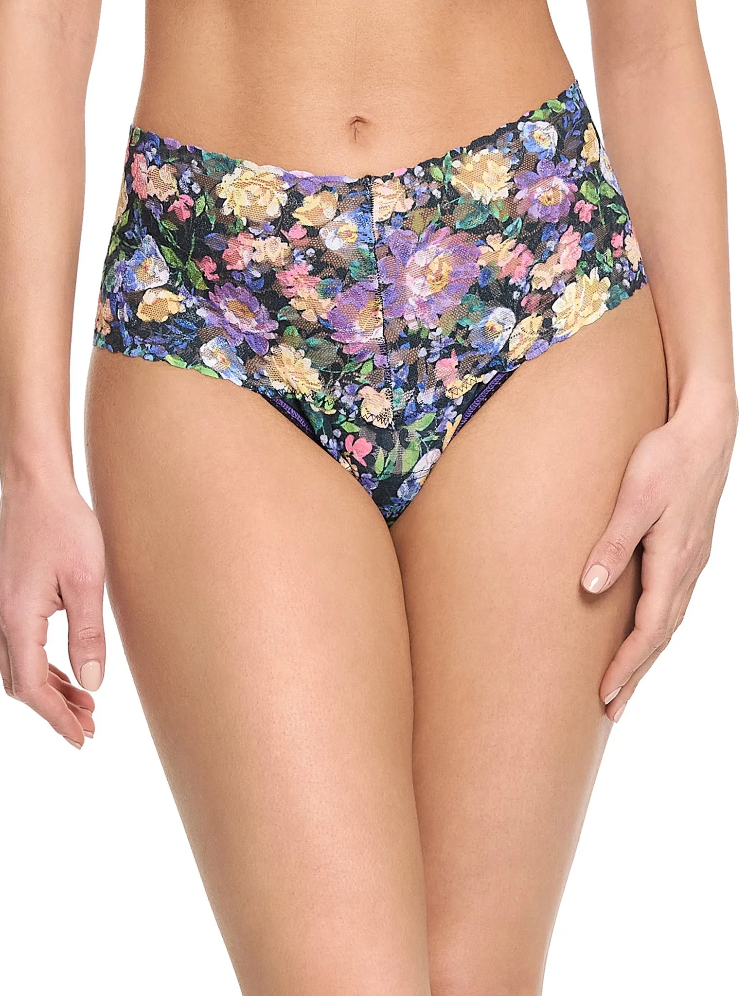Printed Retro Lace Thong Dream Garden Sale sold by Hanky Panky