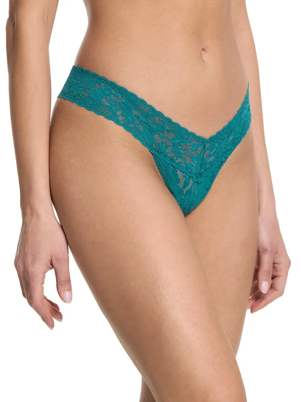 Petite Size Signature Lace Low Rise Thong Northern Lights Green Sale sold by Hanky Panky