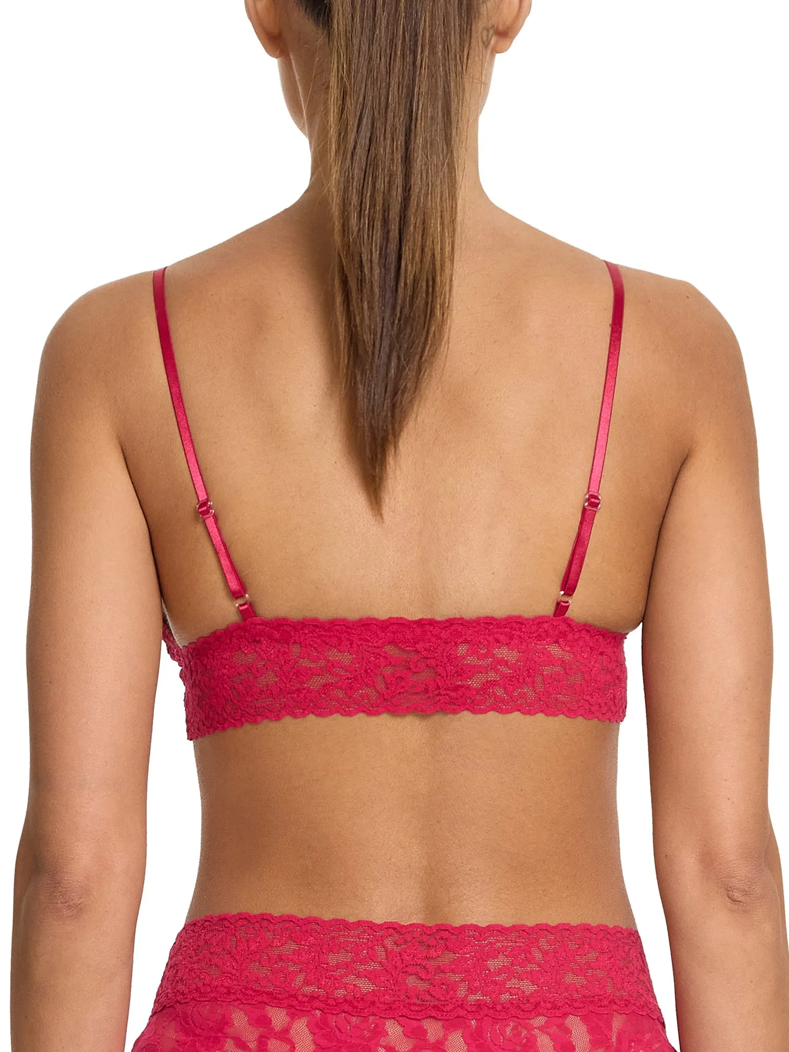 Signature Lace Padded Triangle Bralette Beet Juice Red Sale sold by Hanky Panky product image thumbnail 2
