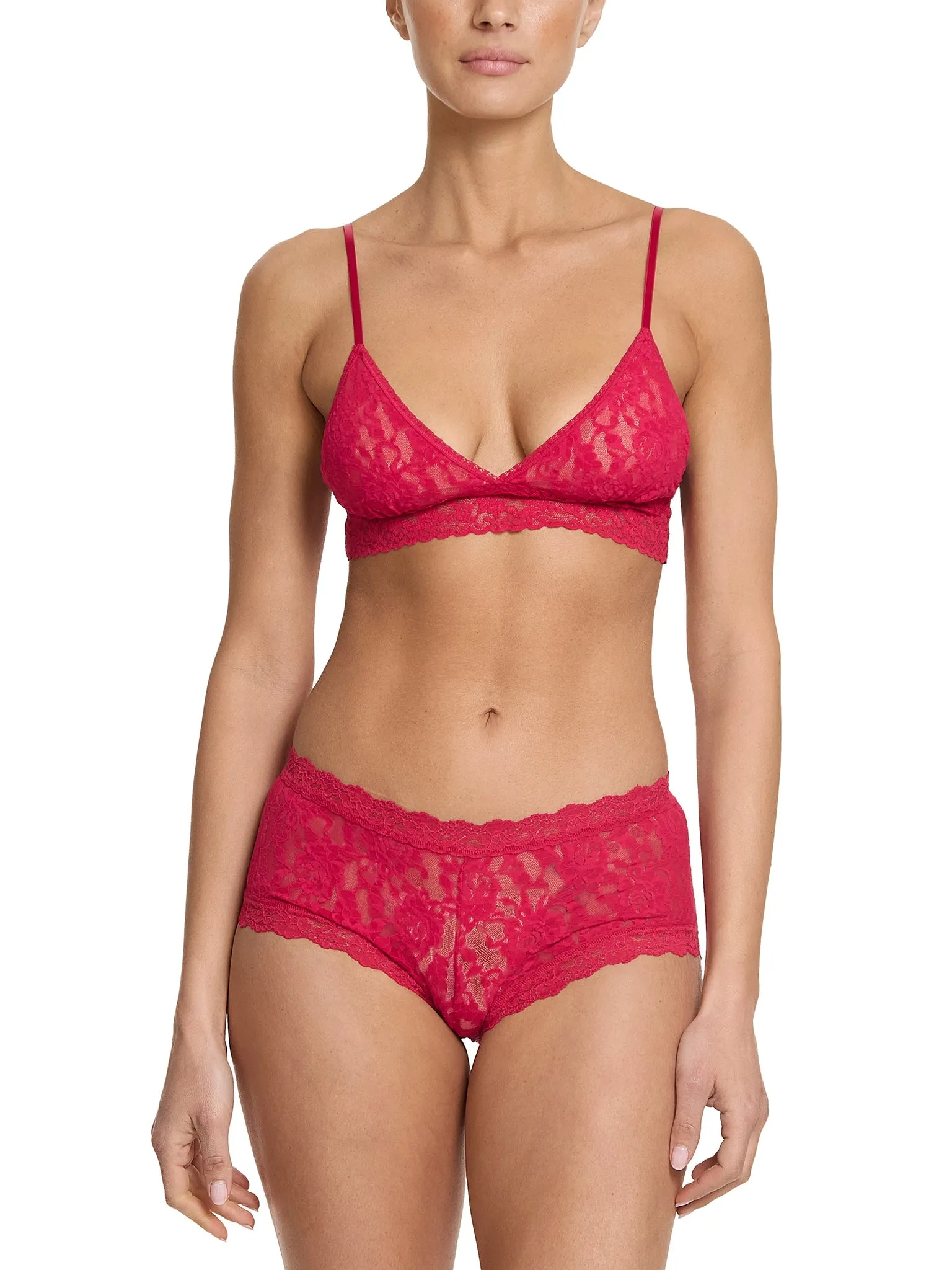 Signature Lace Padded Triangle Bralette Beet Juice Red Sale sold by Hanky Panky product image thumbnail 3