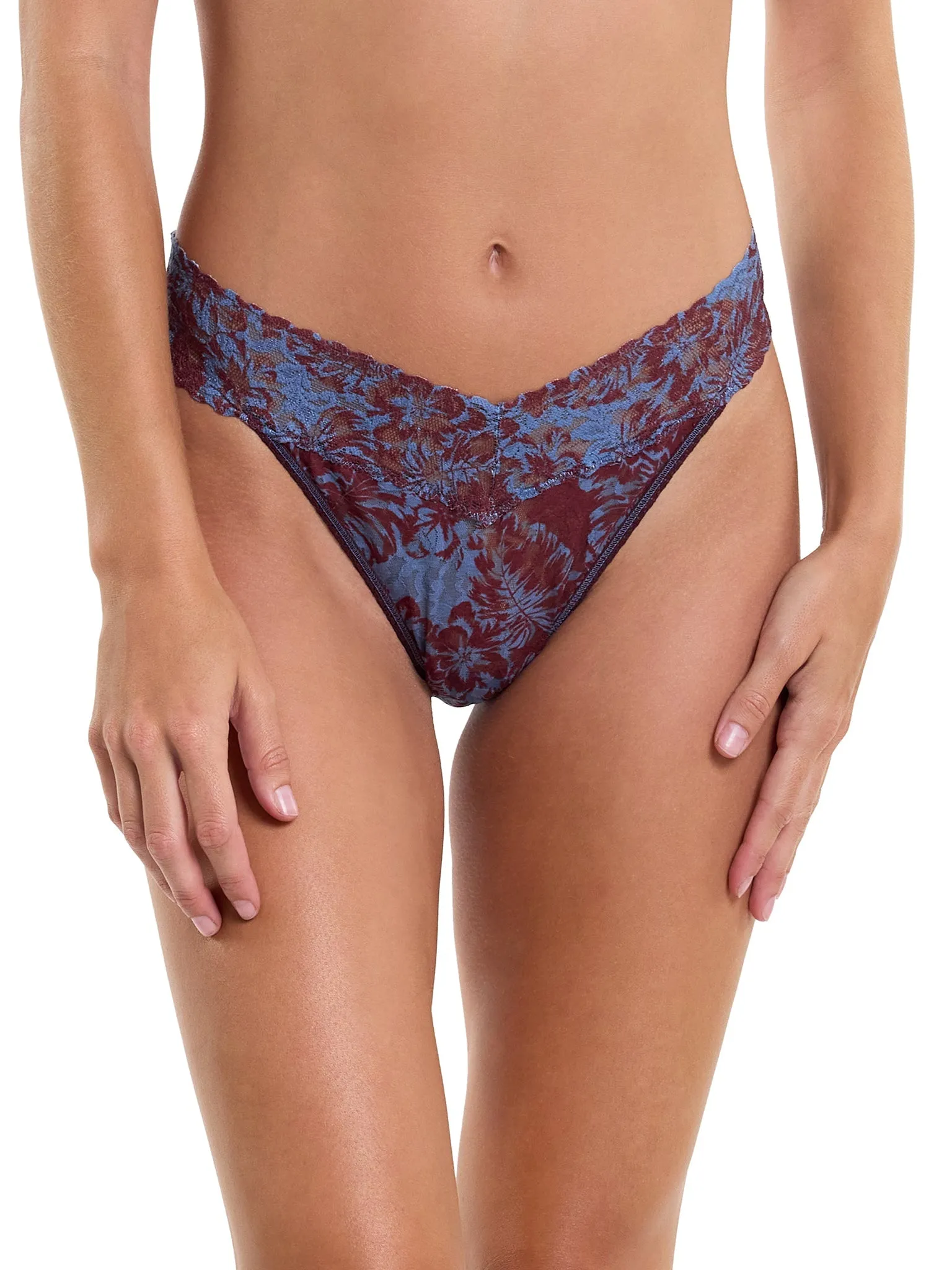 Signature Lace Original Rise Thong And Saxx Super Soft Vibe Boxer Brief Shadow Tropics sold by Hanky Panky product image thumbnail 5