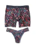 Signature Lace Original Rise Thong And Saxx Super Soft Vibe Boxer Brief Flower Pop sold by Hanky Panky