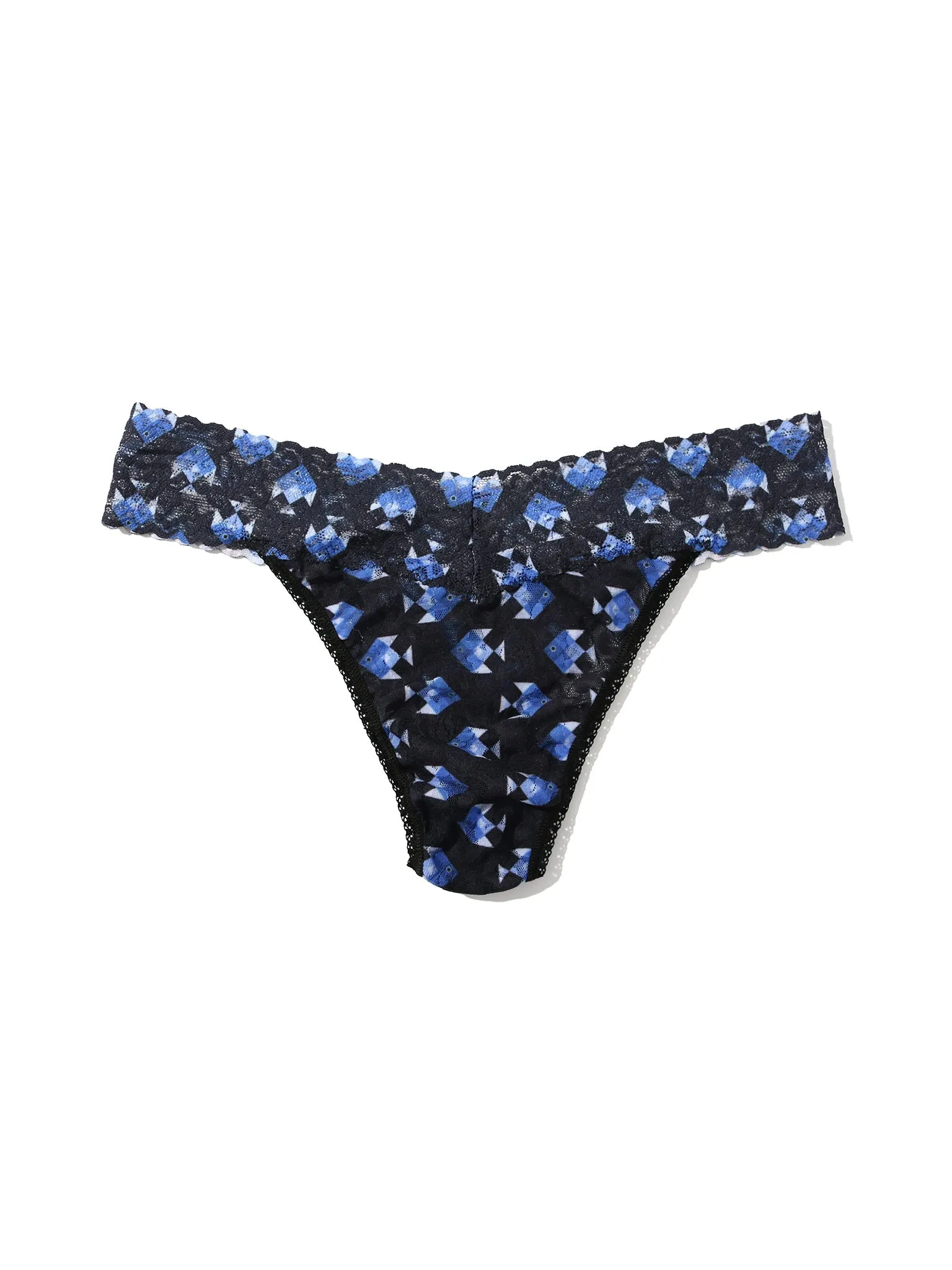 Signature Lace Original Rise Printed Thong And Saxx Drop Temp Cooling Cotton Boxer Brief Aquatic Check sold by Hanky Panky product image thumbnail 3
