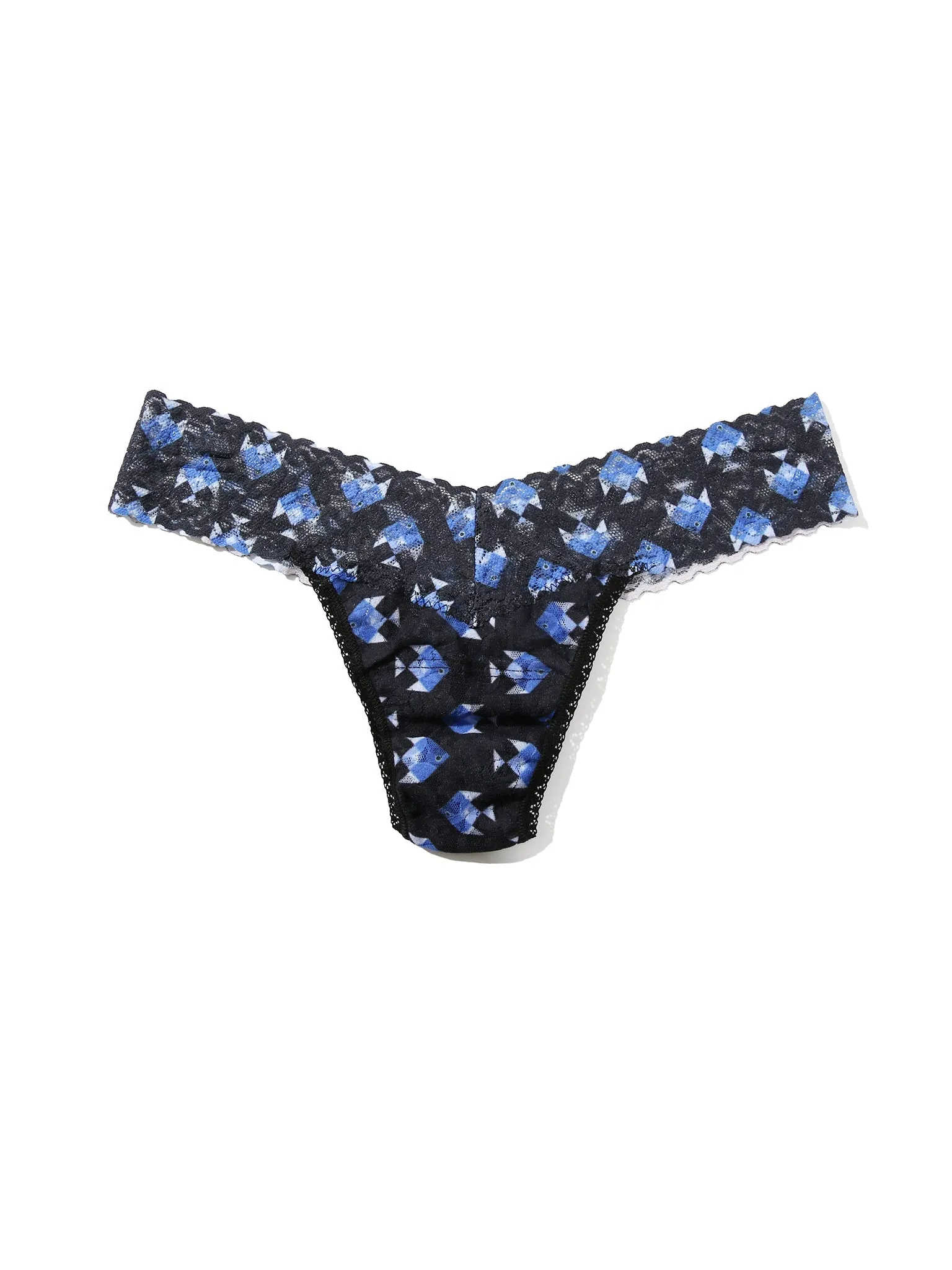 Signature Lace Low Rise Printed Thong And Saxx Drop Temp Cooling Cotton Boxer Brief Aquatic Check sold by Hanky Panky product image thumbnail 3