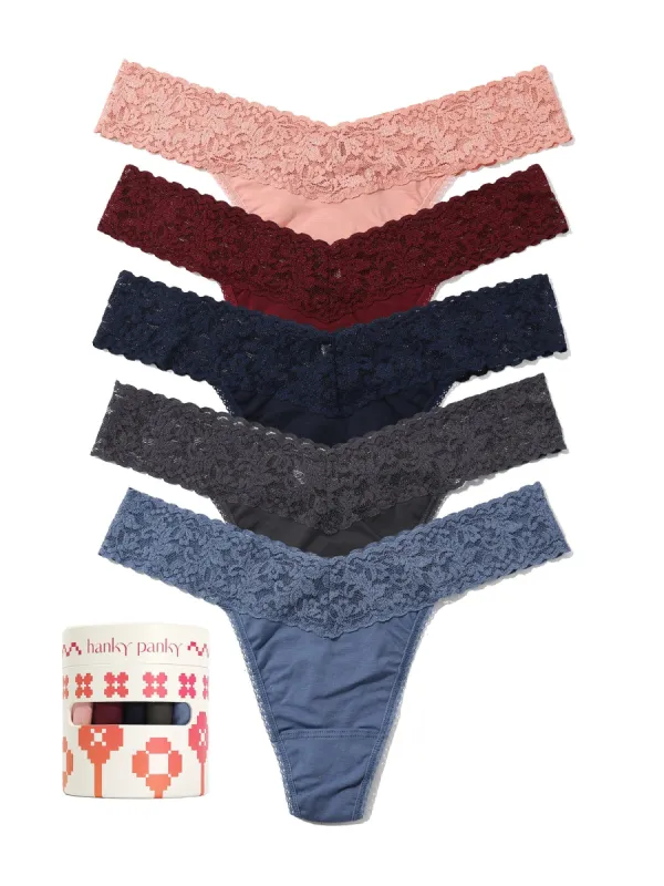 Holiday 5 Pack Supima® Cotton Original Rise Thong sold by Hanky Panky