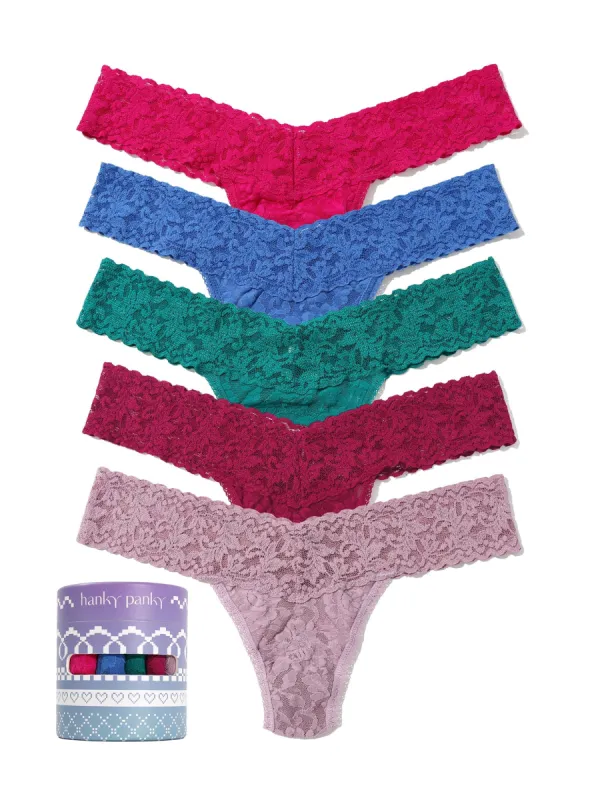Holiday 5 Pack Signature Lace® Low Rise Thong Sale sold by Hanky Panky