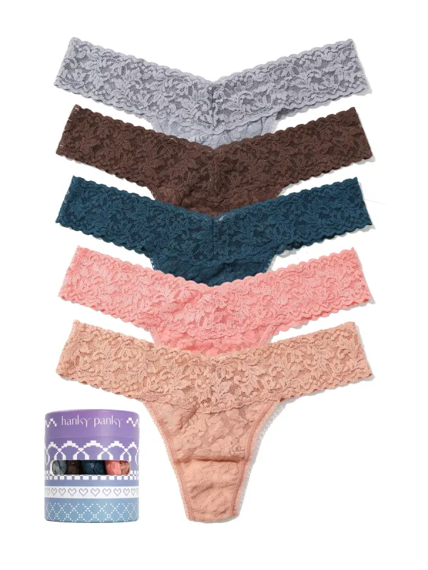 Holiday 5 Pack Signature Lace® Low Rise Thong Sale sold by Hanky Panky