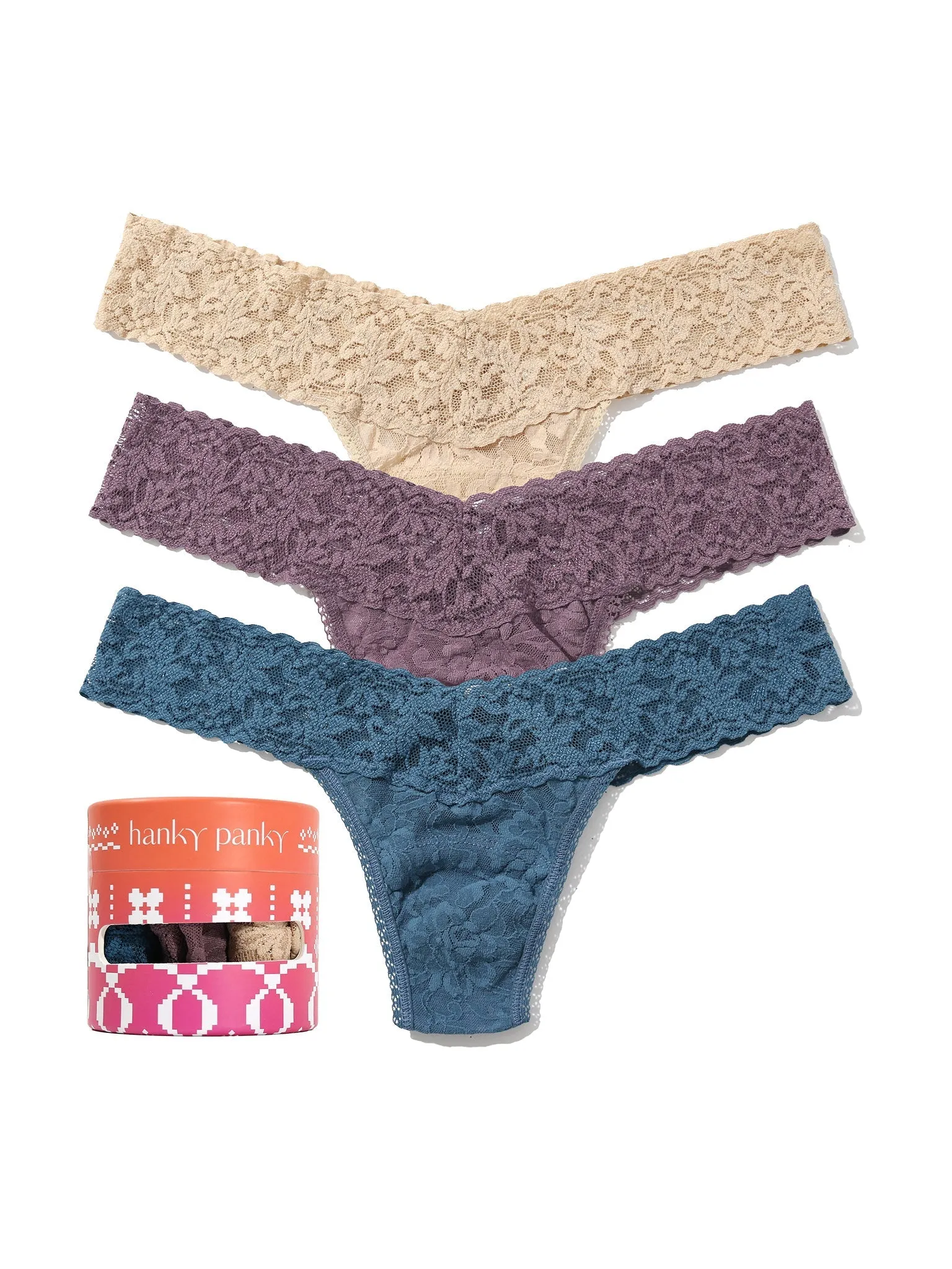 Holiday 3 Pack Signature Lace® Low Rise Thong Sale sold by Hanky Panky