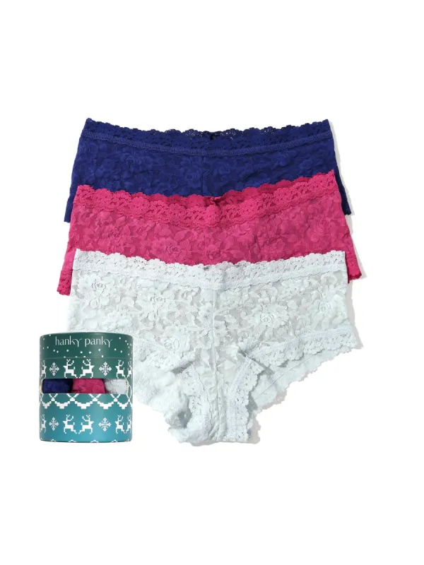 Holiday 3 Pack Signature Lace Boyshort Sale sold by Hanky Panky