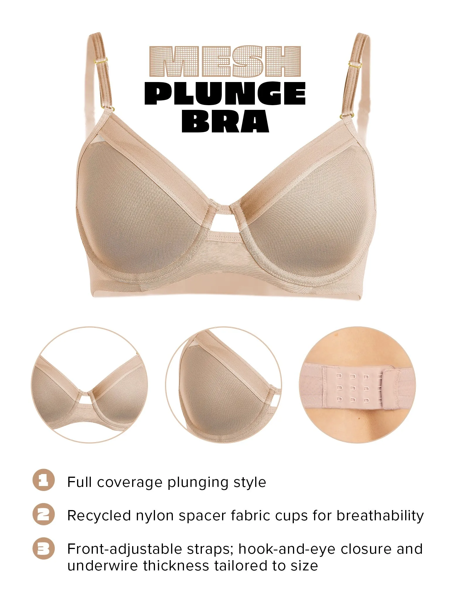 Lined Mesh Plunge Bra Chai Sale sold by Hanky Panky product image thumbnail 5