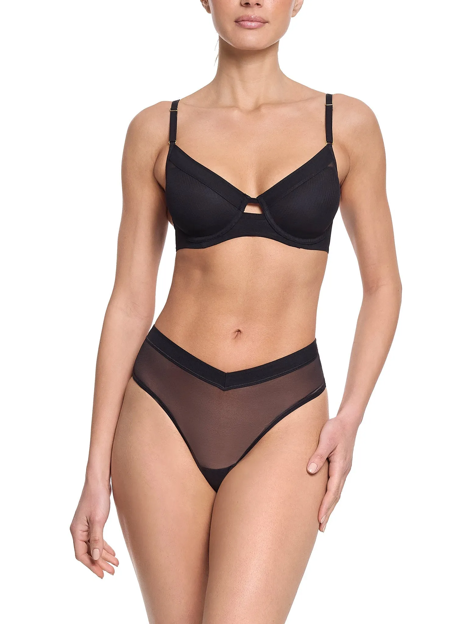 Lined Mesh Plunge Bra Black Sale sold by Hanky Panky product image thumbnail 4
