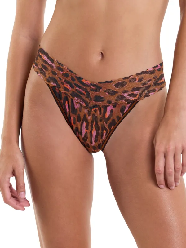 Printed Signature Lace Original Rise Thong Throwback sold by Hanky Panky