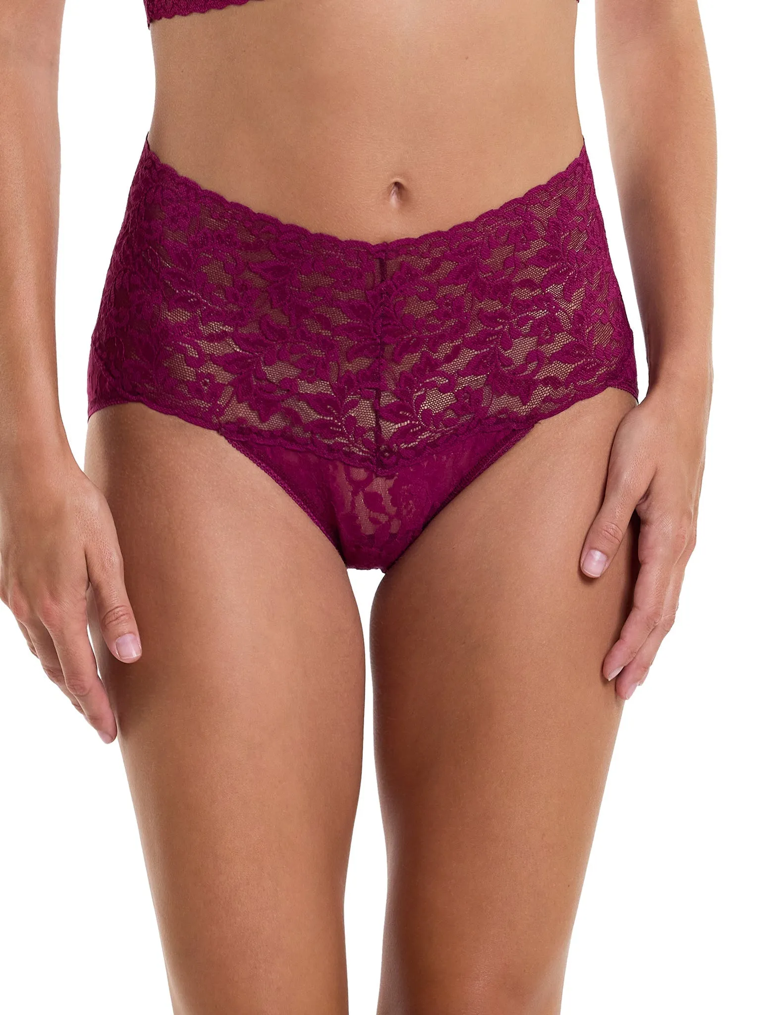 Retro Lace V-Kini Sugar Plum Red Sale sold by Hanky Panky