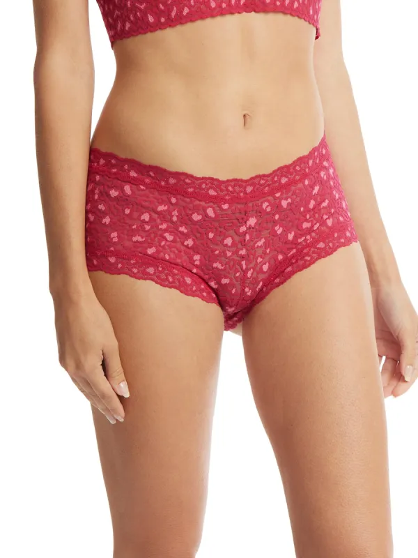 Cross Dyed Leopard Boyshort Berry Sangria Sale sold by Hanky Panky