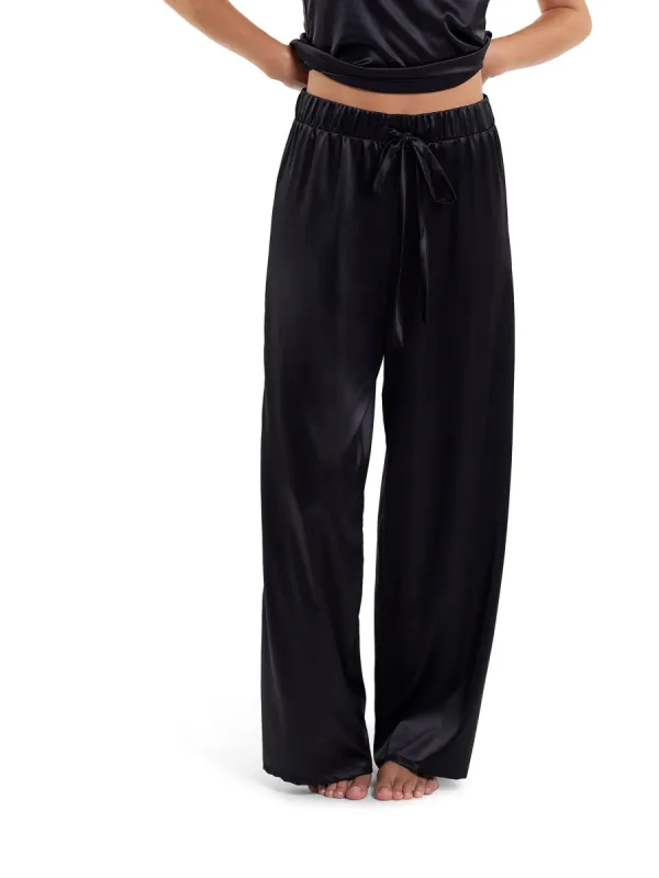 Satin Sleep Pant Black Sale sold by Hanky Panky