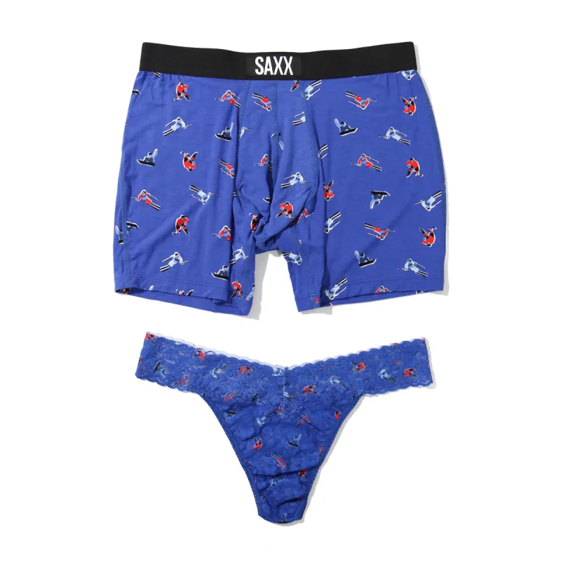 Signature Lace Original Rise Thong And Saxx Super Soft Vibe Boxer Brief sold by Hanky Panky