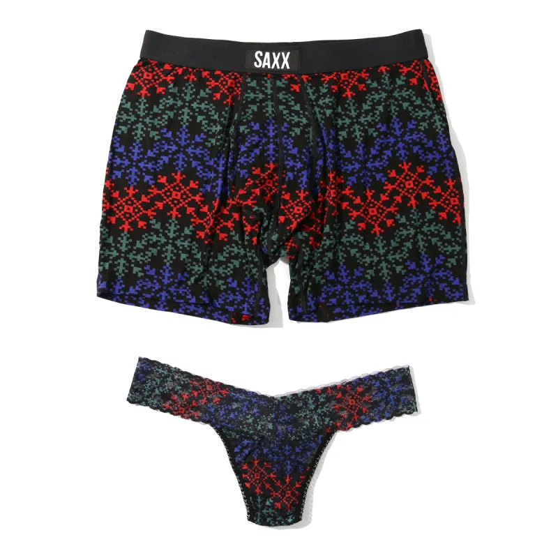 Signature Lace Low Rise Thong And Saxx Ultra Boxer Brief sold by Hanky Panky