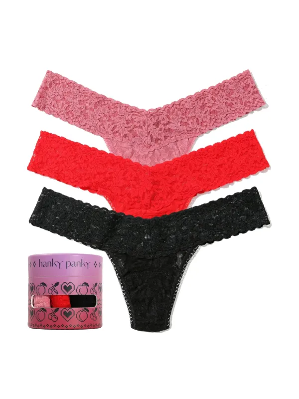 Holiday 3 Pack Signature Lace® Low Rise Thong Sale sold by Hanky Panky
