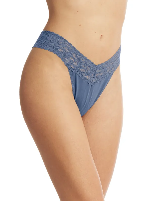Supima® Cotton Original Rise Thong Washed Indigo Blue Sale sold by Hanky Panky