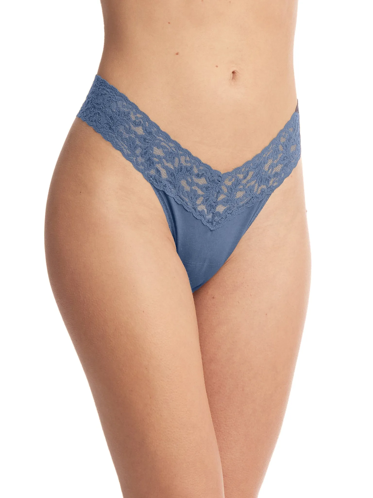 Supima® Cotton Low Rise Thong Washed Indigo Blue Sale sold by Hanky Panky