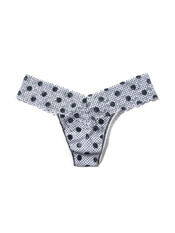 Petite Size Printed Signature Lace® Thong Pinpoint Sale sold by Hanky Panky