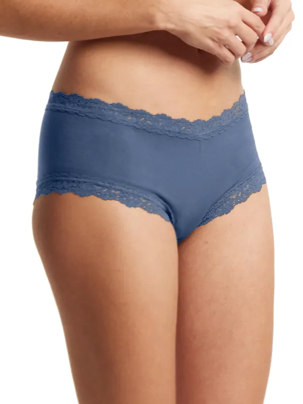 Supima® Cotton Boyshort Washed Indigo Blue Sale sold by Hanky Panky