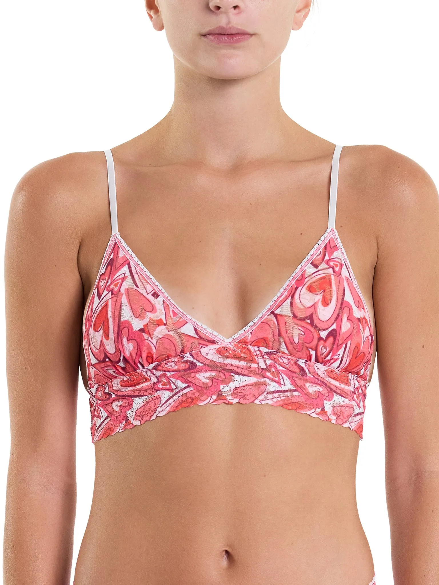 Printed Signature Lace® Padded Triangle Bralette Lots Of Love Sale sold by Hanky Panky