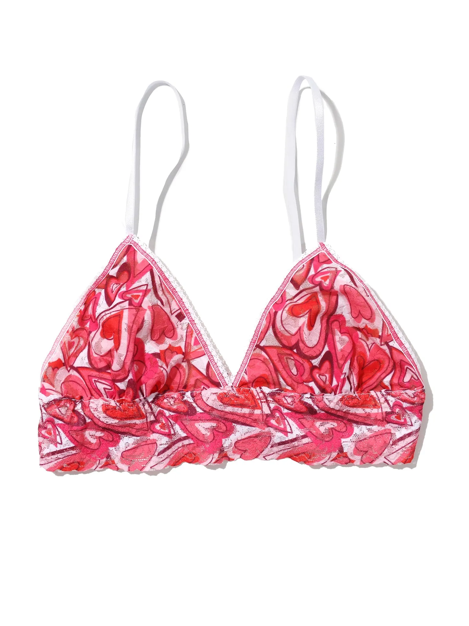 Printed Signature Lace® Padded Triangle Bralette Lots Of Love Sale sold by Hanky Panky product image thumbnail 4