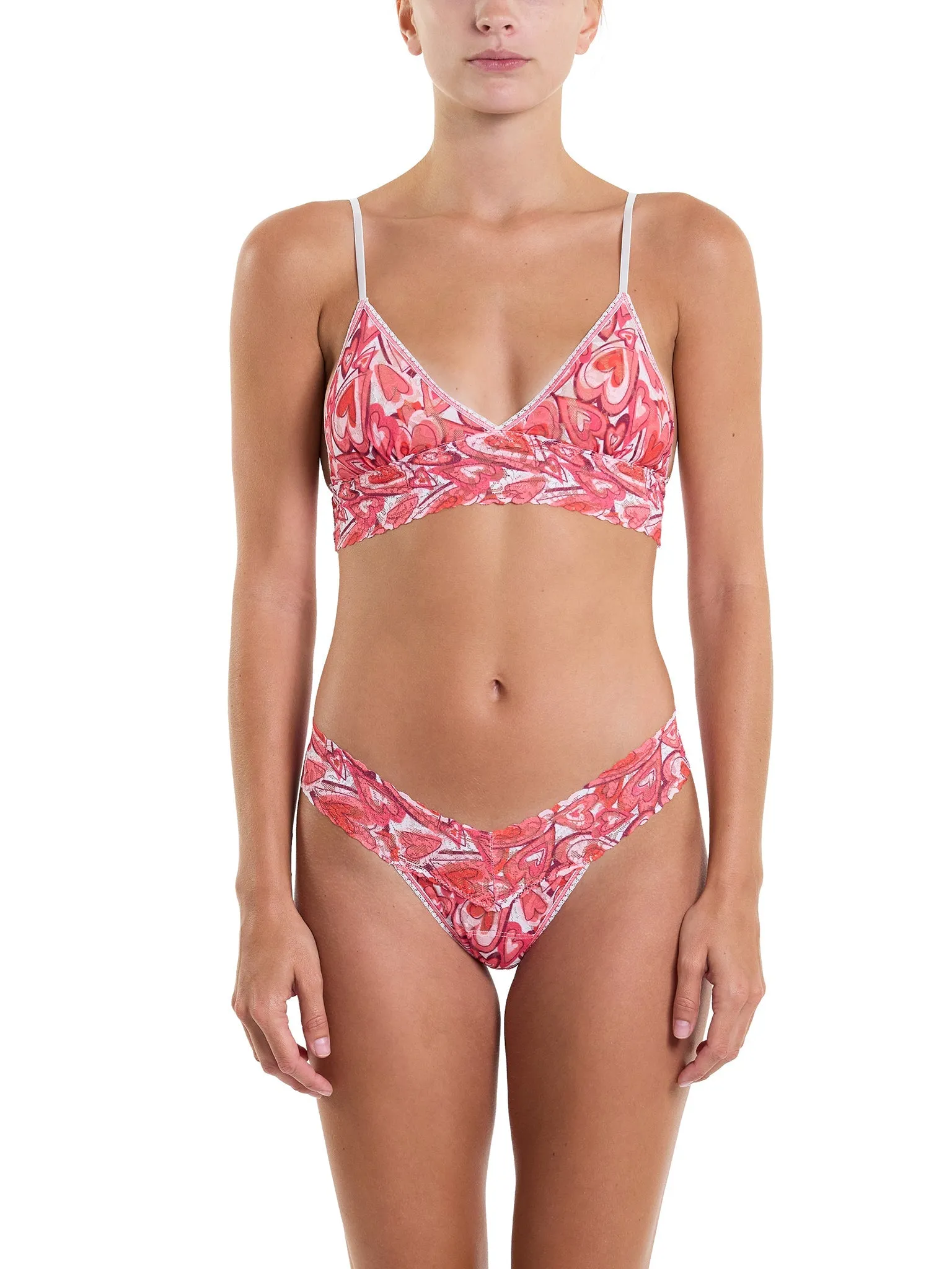 Printed Signature Lace® Padded Triangle Bralette Lots Of Love Sale sold by Hanky Panky product image thumbnail 3