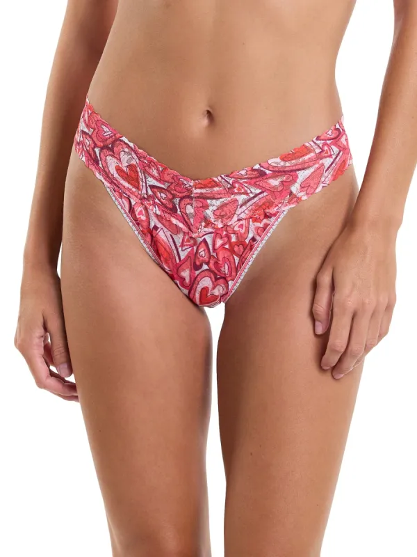 Printed Signature Lace® Original Rise Thong Lots Of Love Sale sold by Hanky Panky