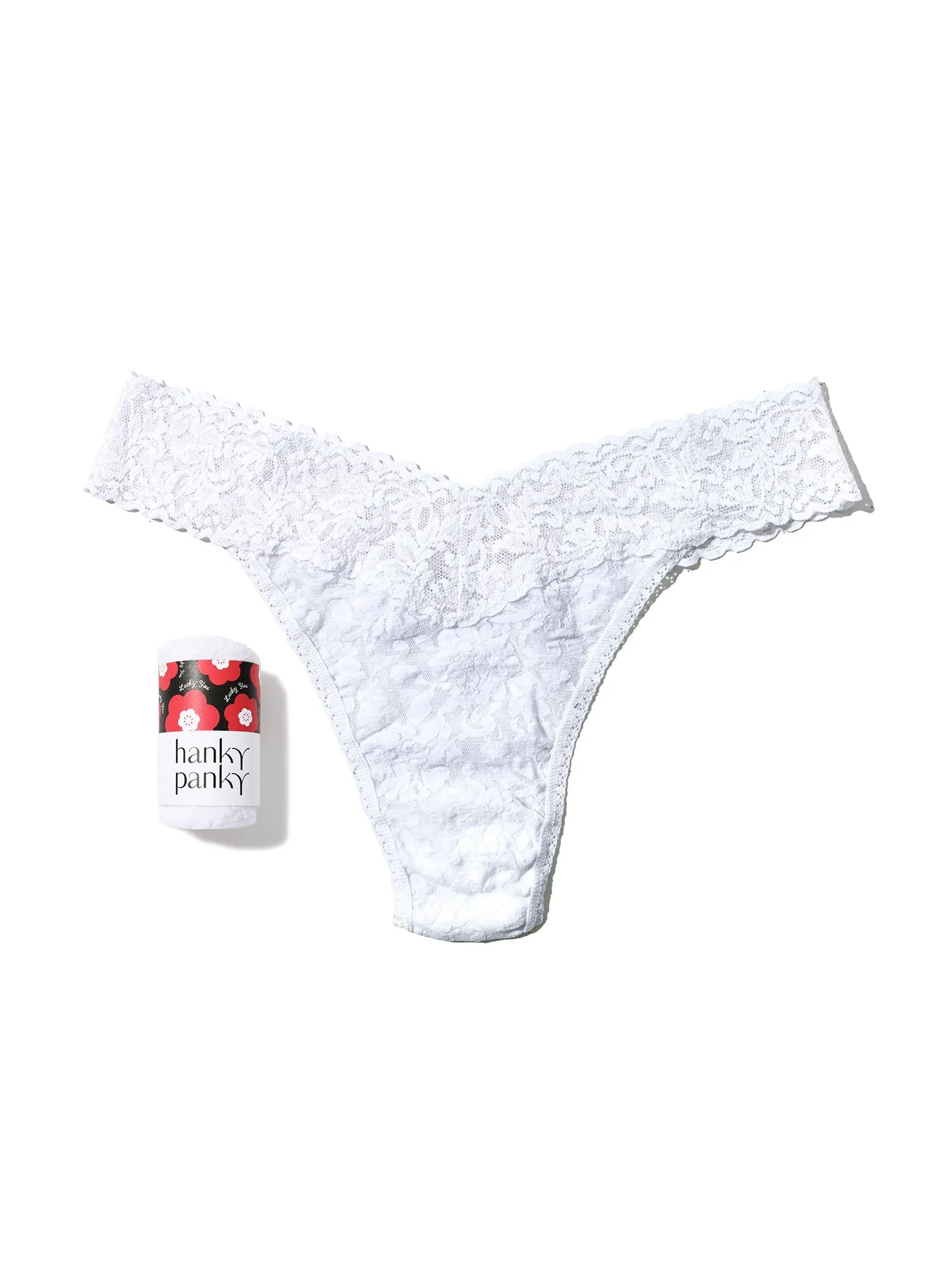 Signature Lace® Original Rise Thong Fortune Cookie White sold by Hanky Panky