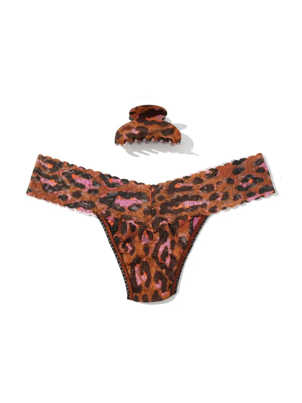 France Luxe Clip and Low Rise Thong Throwback Brown sold by Hanky Panky