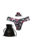 France Luxe Clip and Low Rise Thong Dark Peonies sold by Hanky Panky