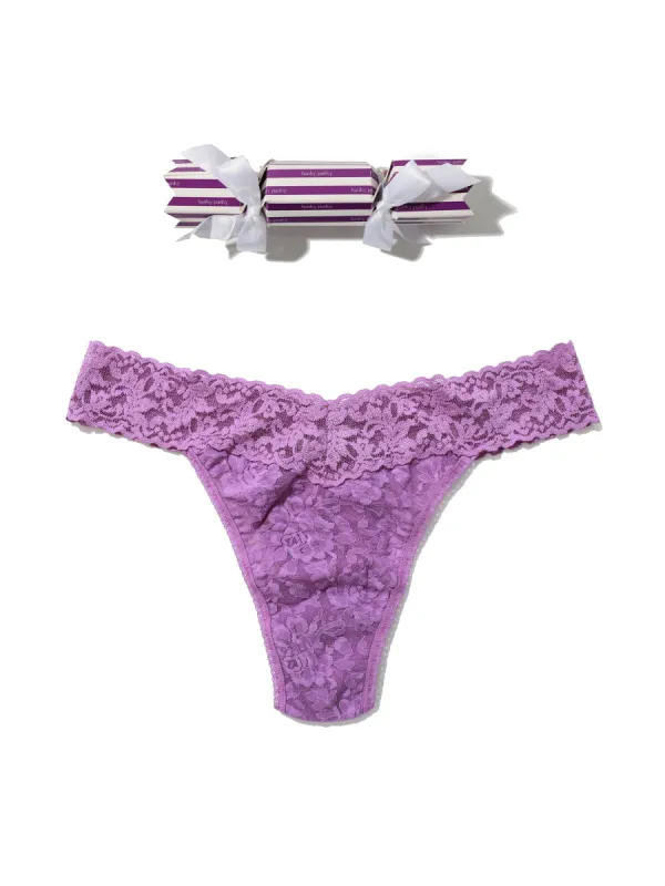 Signature Lace Original Rise Thong Holiday Cracker Venus Purple Sale sold by Hanky Panky