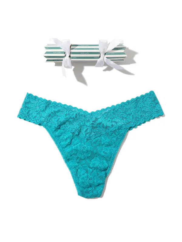 Signature Lace Original Rise Thong Holiday Cracker Seabreeze Sale sold by Hanky Panky