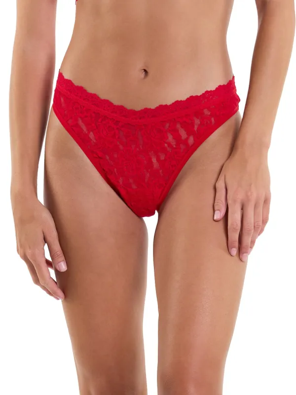 Signature Lace® V-Front High Cut Thong Red Sale sold by Hanky Panky
