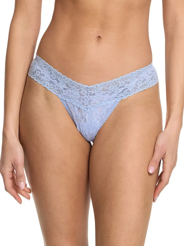 Signature Lace® Low Rise Thong Clarity Blue sold by Hanky Panky