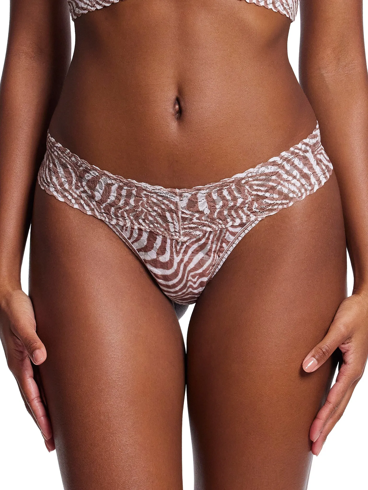 Printed Signature Lace Low Rise Thong Hide And Seek Sale sold by Hanky Panky