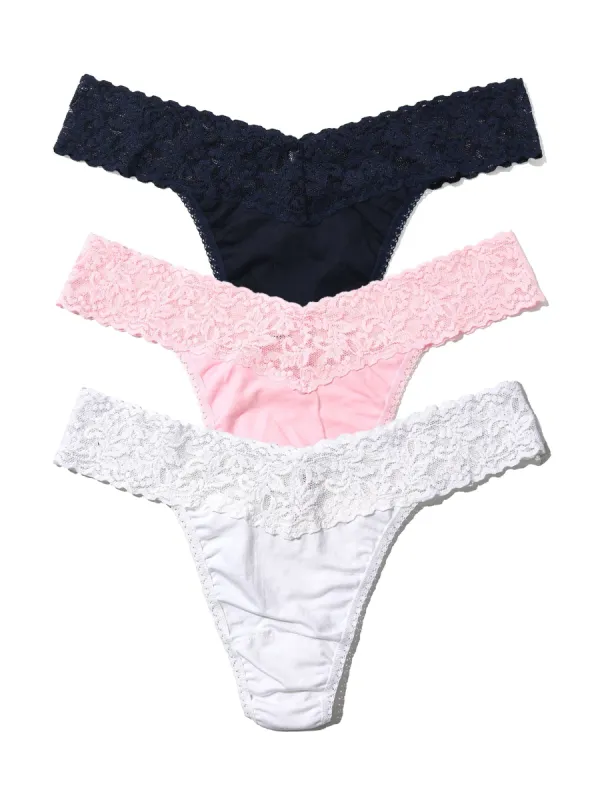 Supima® Cotton Original Rise Thong 3 Pack sold by Hanky Panky