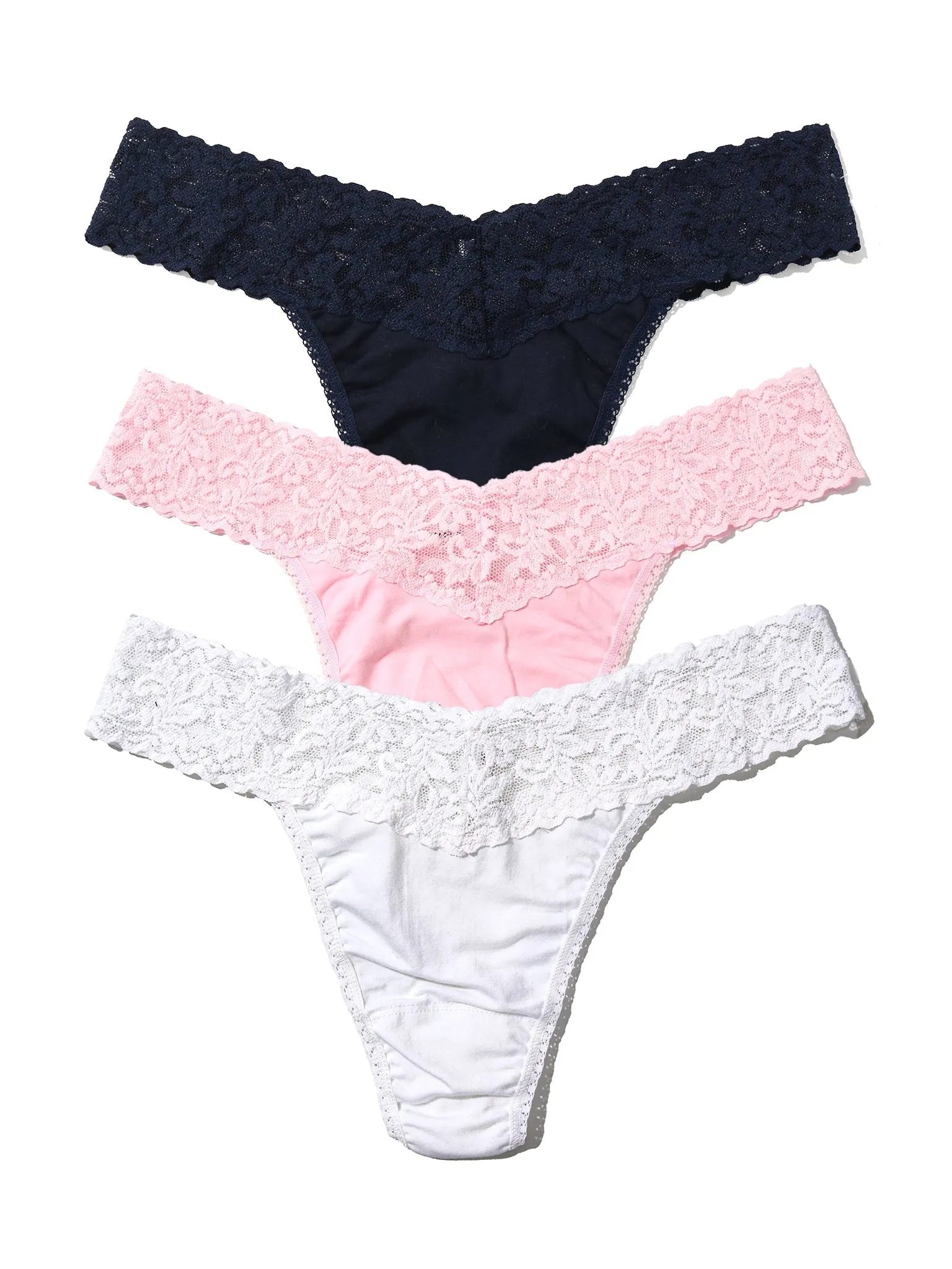 Supima® Cotton Original Rise Thong 3 Pack sold by Hanky Panky