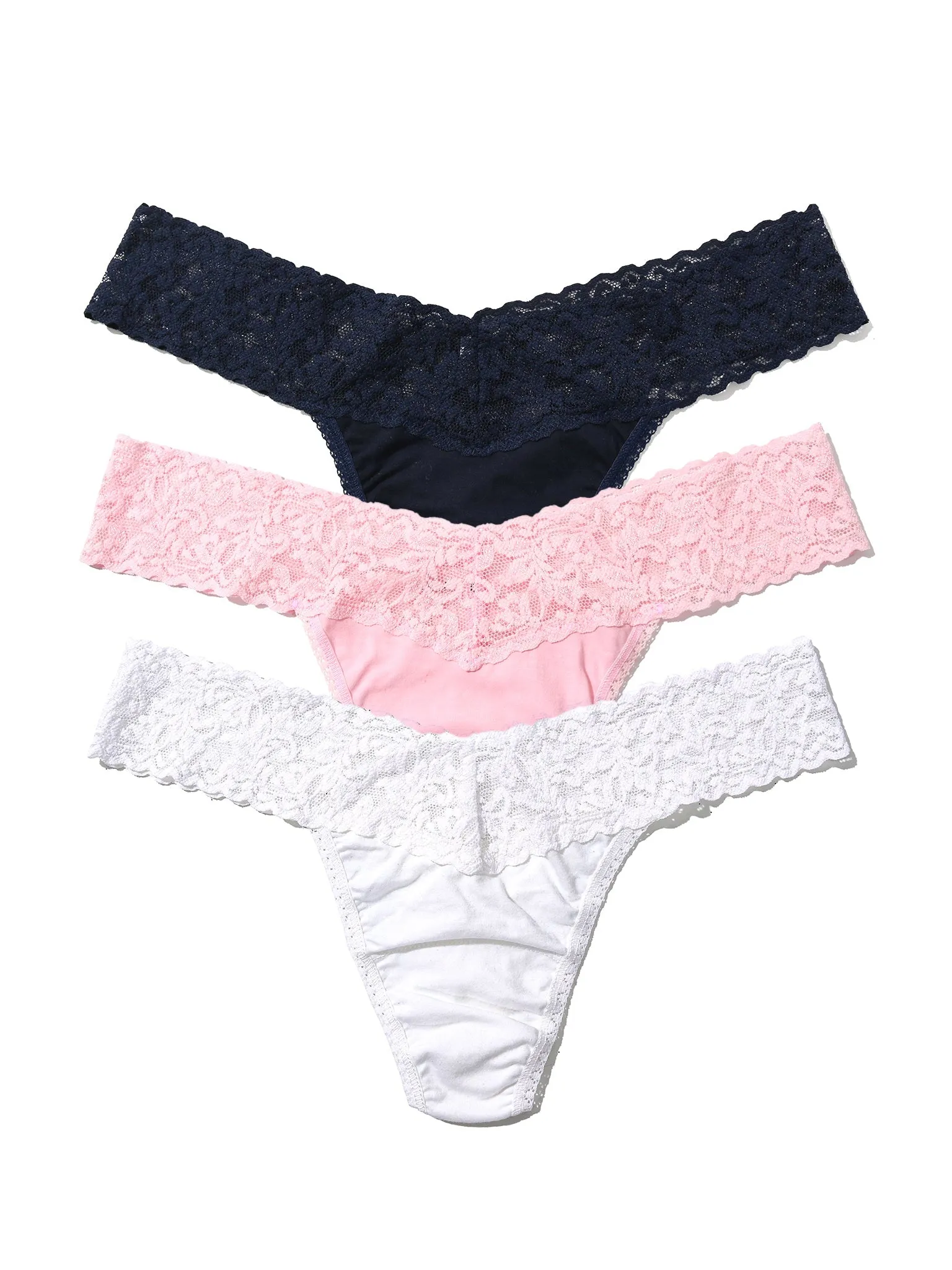 Supima® Cotton Low Rise Thong 3 Pack sold by Hanky Panky
