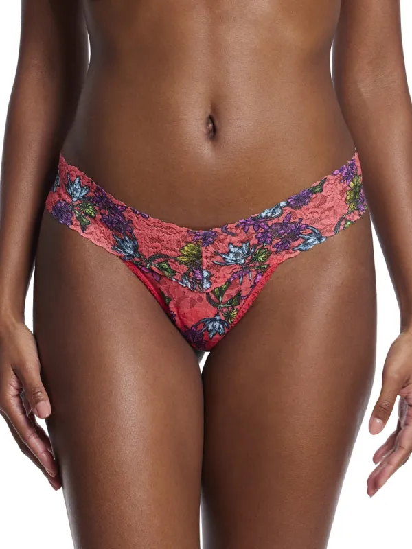 Printed Signature Lace Low Rise Thong Wonderland Blooms Sale sold by Hanky Panky
