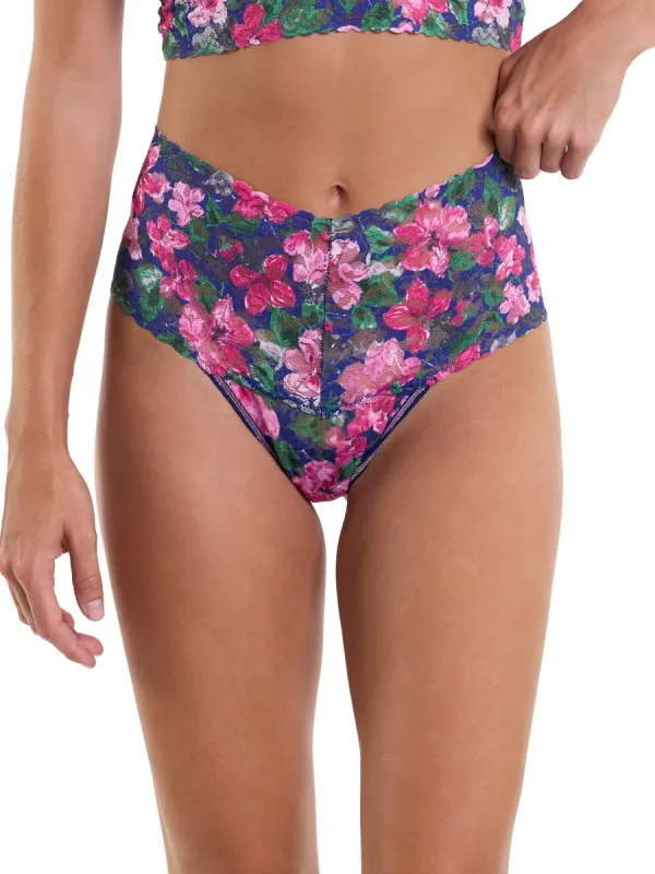 Printed Retro Lace Thong Tis' The Season sold by Hanky Panky