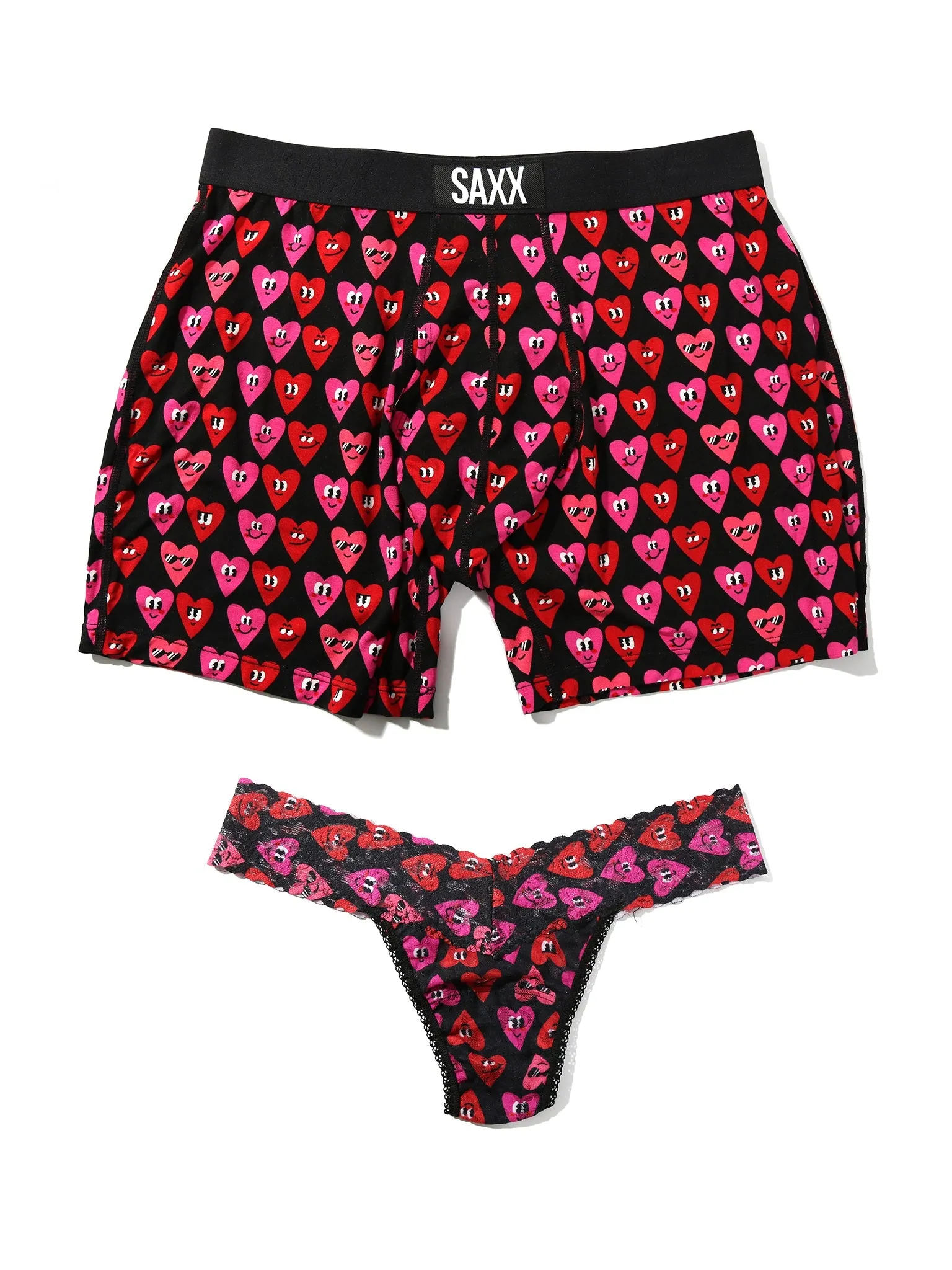 Signature Lace Low Rise Thong And Saxx Ultra Boxer Brief Let's Get It On sold by Hanky Panky