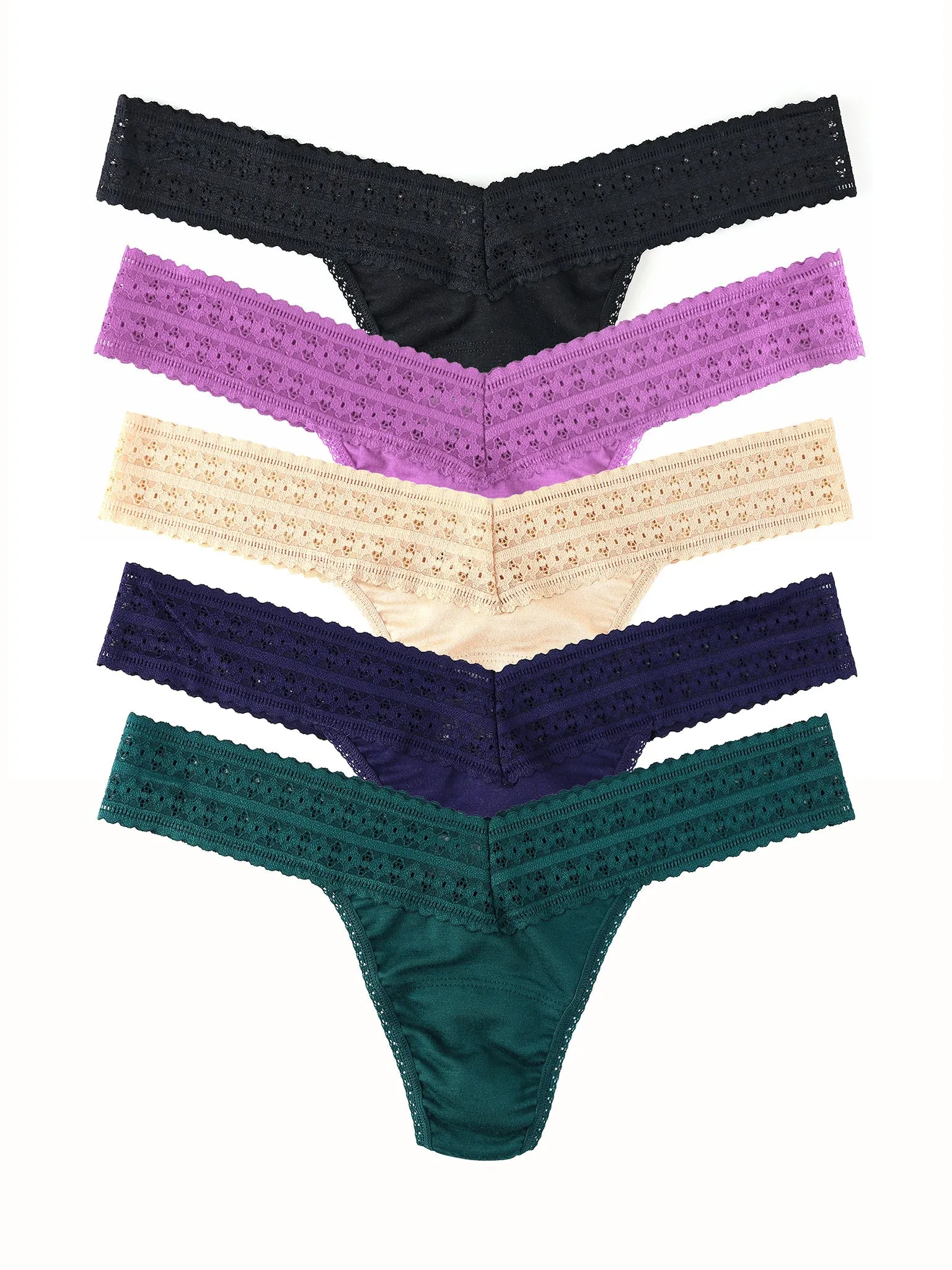 DreamEase® Low Rise Thong 5 Pack sold by Hanky Panky