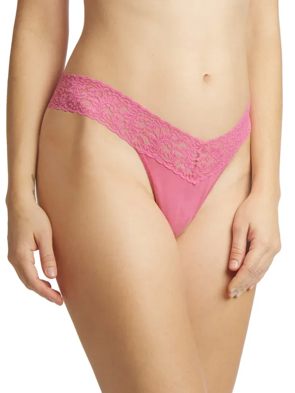 Supima® Cotton Low Rise Thong Chateau Rose Pink Sale sold by Hanky Panky