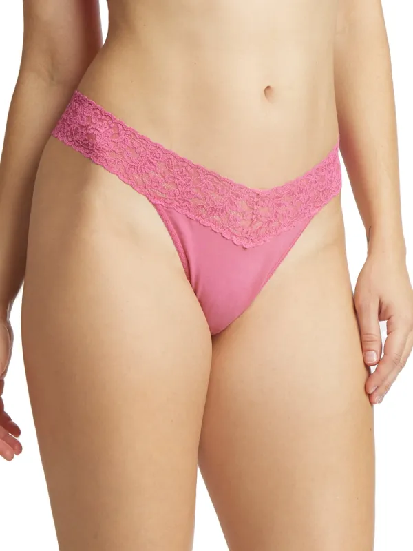 Supima® Cotton Original Rise Thong Chateau Rose Pink Sale sold by Hanky Panky