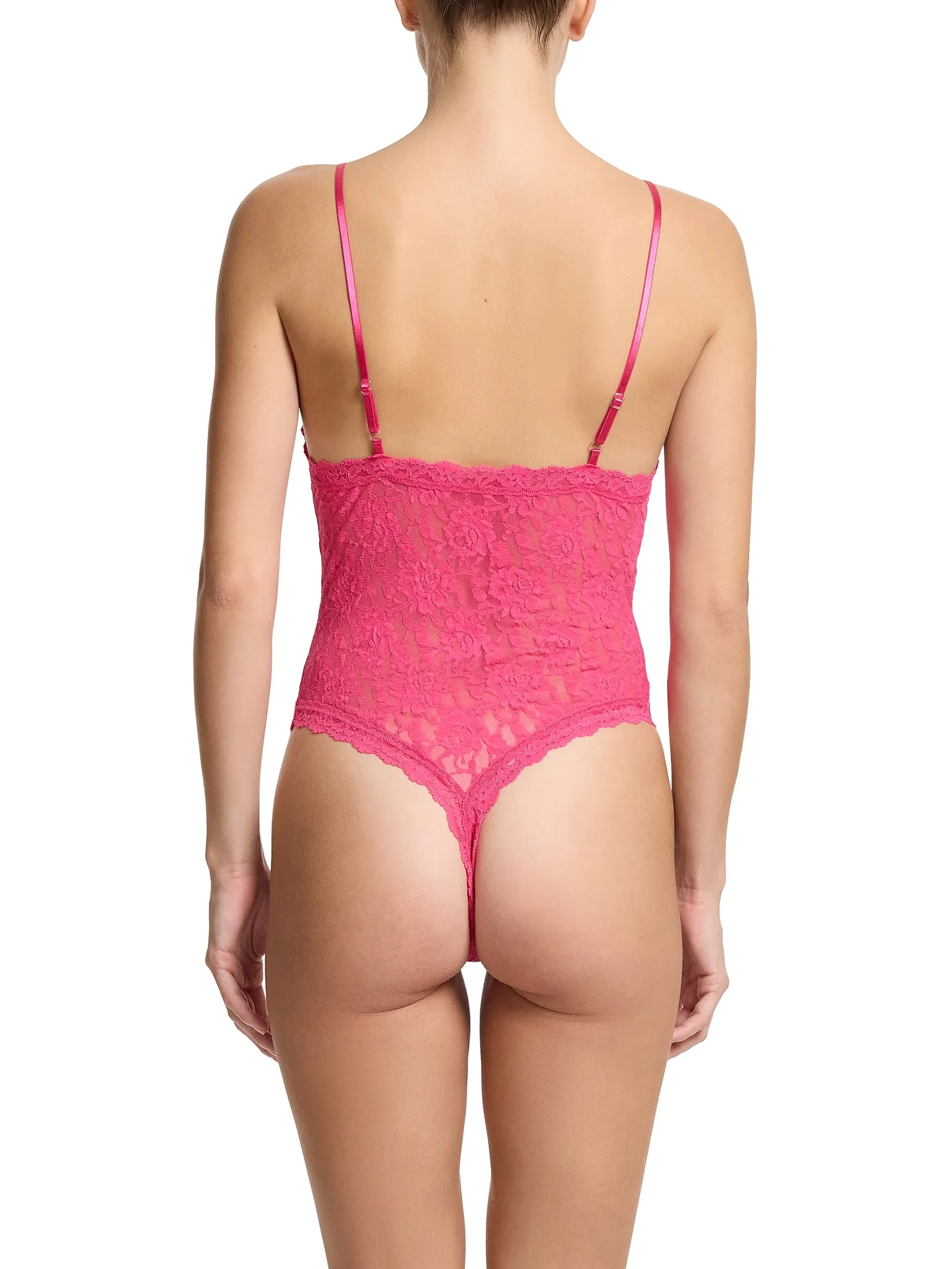 Signature Lace® Thong Back Bodysuit Un-Beet-Able Pink Sale sold by Hanky Panky product image thumbnail 2