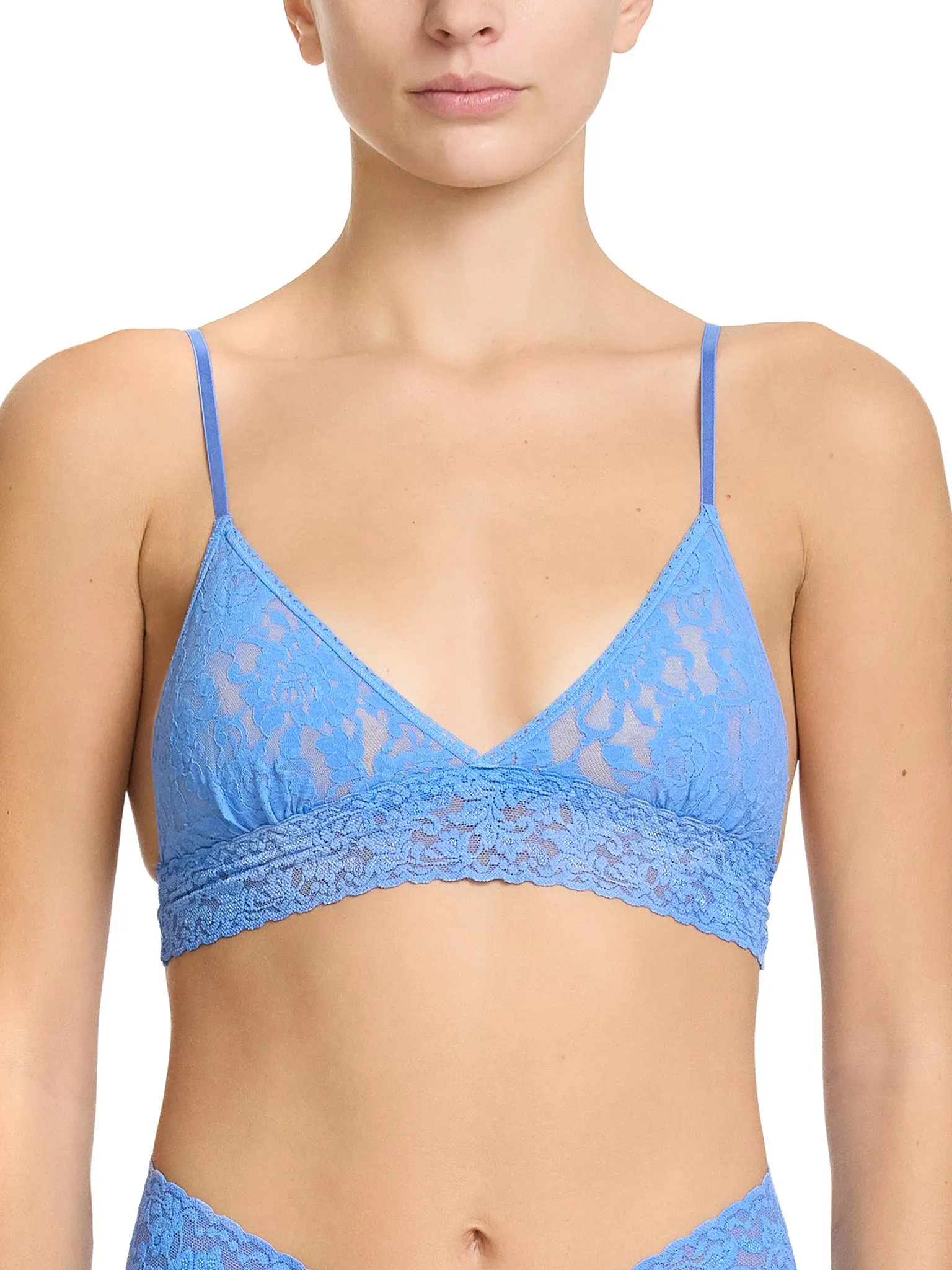 Signature Lace® Padded Triangle Bralette Take The Plunge Blue Sale sold by Hanky Panky
